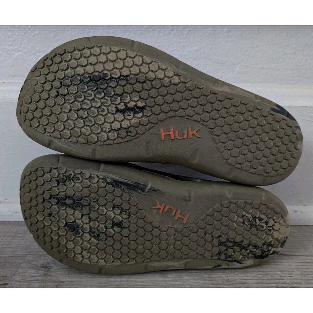 Huk Performance Fishing Brewster ATR Men’s Sz 9 Rubber Shoes Green Camo